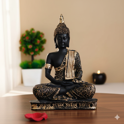 Black & Golden Buddha Showpiece