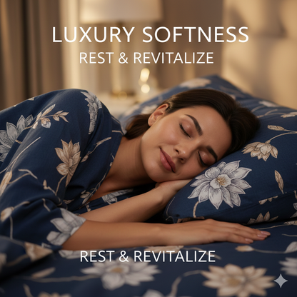 Fitted Bedsheet Contrast Pillow Cover Set(360 degree elastic)