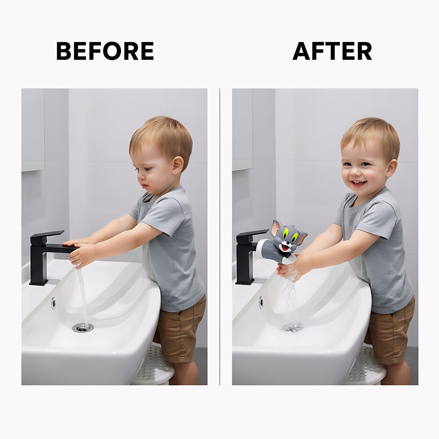 Tom & Jerry Cartoon Tap Extender for Kids - Fun & Safe Hand Wash Helper (Pack of 2)