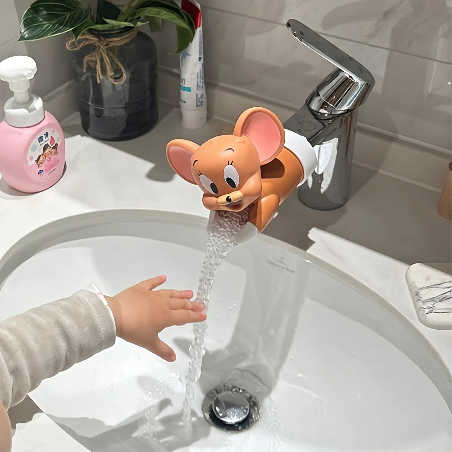 Tom & Jerry Cartoon Tap Extender for Kids - Fun & Safe Hand Wash Helper (Pack of 2)